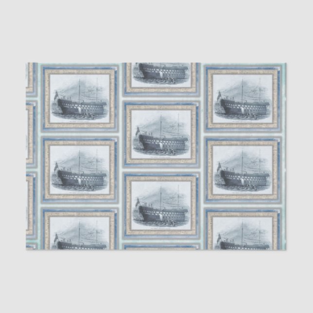 Papel De Seda Série Design de Praia Náutica 20 (Frente )