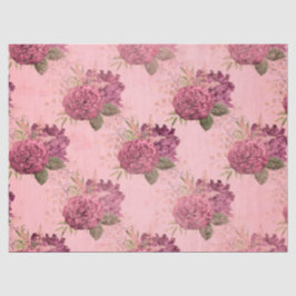 Papel De Seda Série Design Floral Cor-de-Rosa Desbotado 11