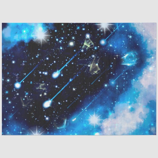 Papel De Seda Série Design Galáxia Azul 5 (Frente )