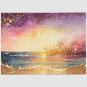 Papel De Seda Série Design Pôr do Sol Aquarela 9