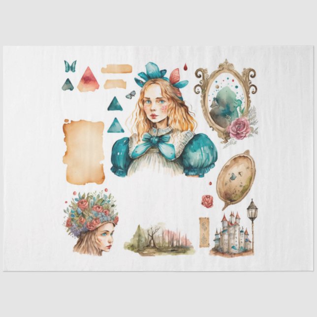 Papel De Seda Série do Chá da Alice Design 4 (Frente )
