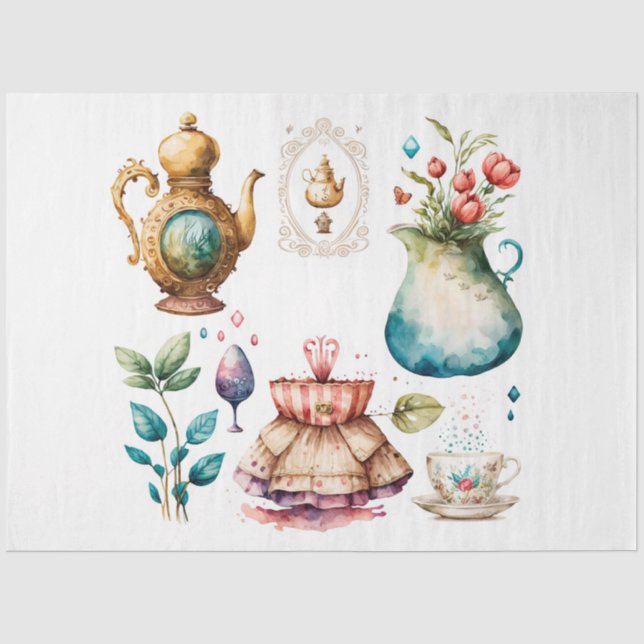Papel De Seda Série do Chá de Alice Design 3 (Frente )