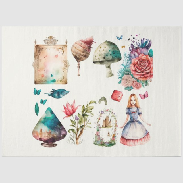 Papel De Seda Série do Chá de Alice Design 7 (Frente )