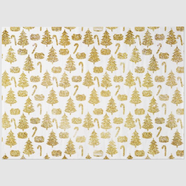 Papel De Seda Série Dourada de Natal Design 13 (Frente )