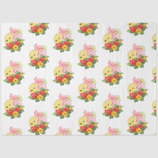 Papel De Seda Série Flamingo Tropical Design 13 (Frente )