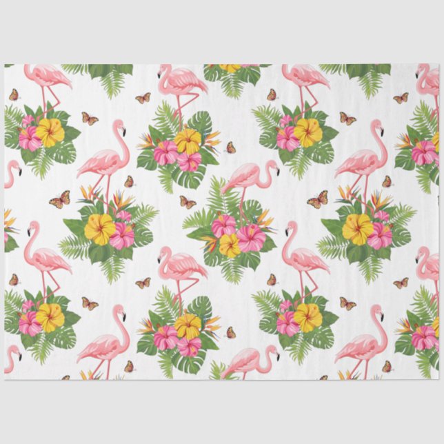 Papel De Seda Série Flamingo Tropical Design 19 (Frente )