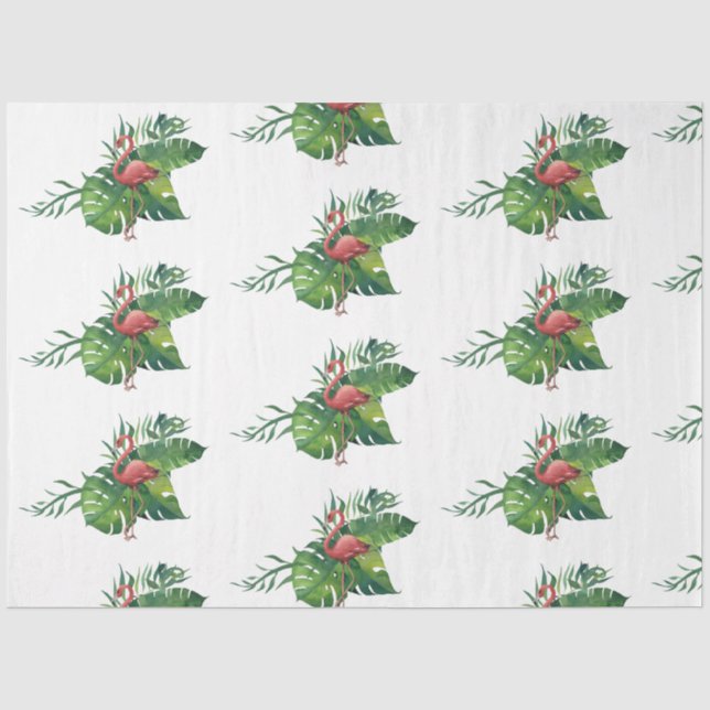 Papel De Seda Série Flamingo Vibes Tropicais Design 10 (Frente )
