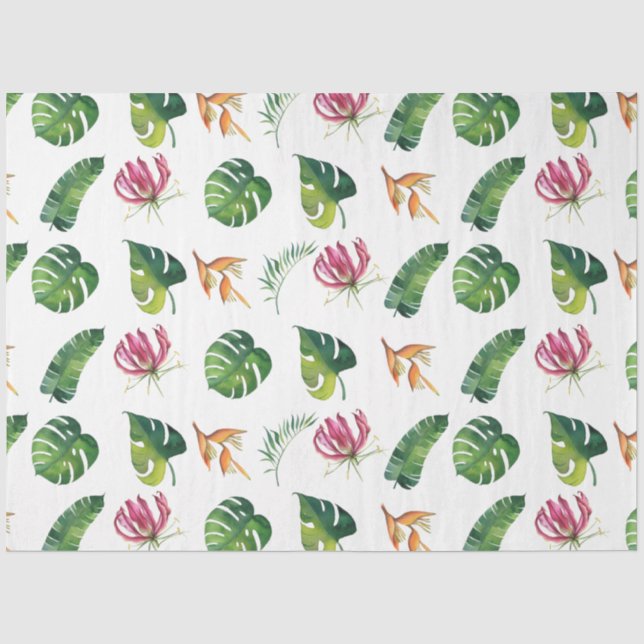 Papel De Seda Série Flamingo Vibes Tropicais Design 4 (Frente )