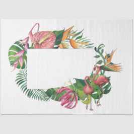 Papel De Seda Série Flamingo Vibes Tropicais Design 8