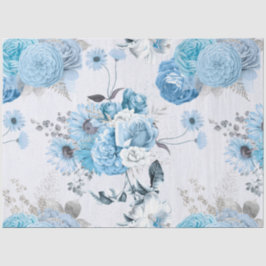 Papel De Seda Série Floral Azul Design 1
