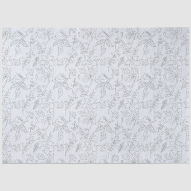 Papel De Seda Série Floral Azul Design 12 (Frente )
