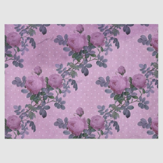 Papel De Seda Série Floral Desbotada Roxa Design 1 (Frente )