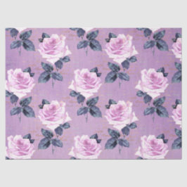 Papel De Seda Série Floral Desbotada Roxa Design 3