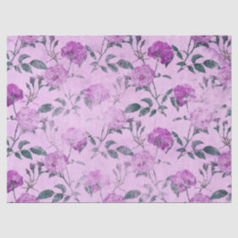 Papel De Seda Série Floral Desgastada Roxo Design 2