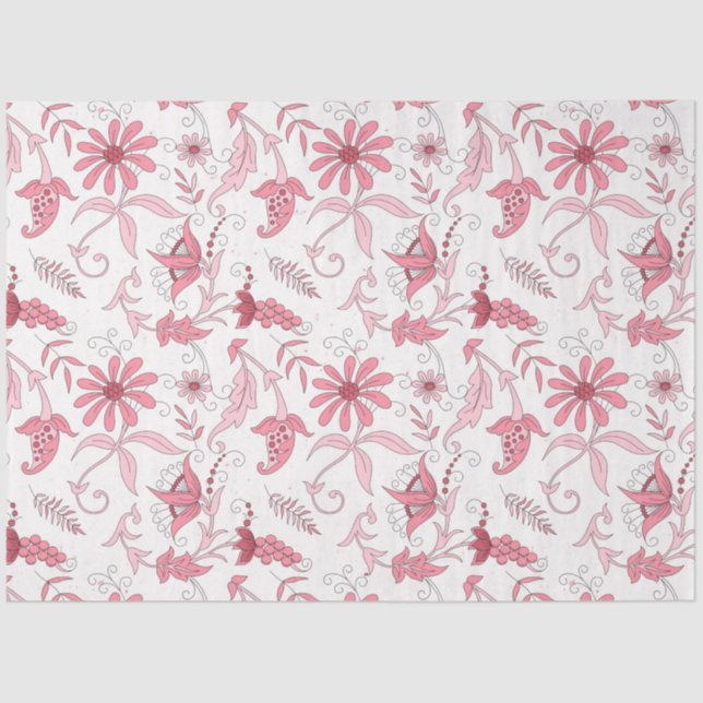 Papel De Seda Série Floral Rosa Design 4 (Frente )