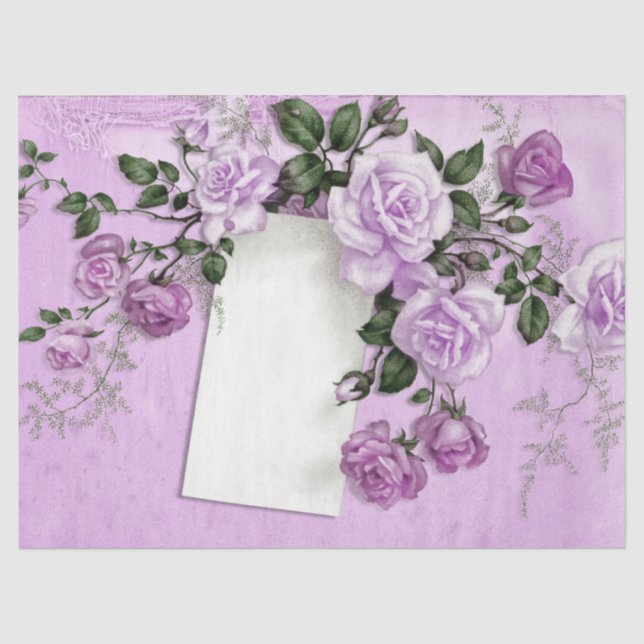Papel De Seda Série Floral Roubada Roxa Design 6 (Frente )