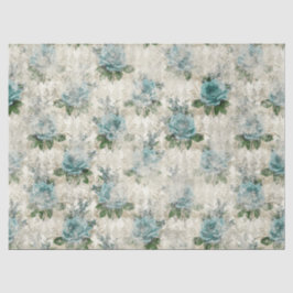 Papel De Seda Série Floral Shabby Aqua Design 2
