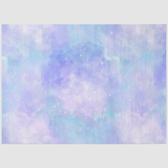 Papel De Seda Série Galáxia Azul Claro Design 2 (Frente )