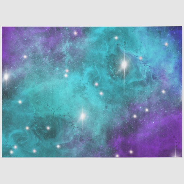 Papel de Seda Série Galáxia Azul Design 3 (Frente )