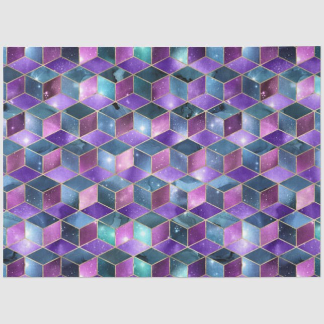 Papel De Seda Série Galáxia Isométrica Design 16 (Frente )