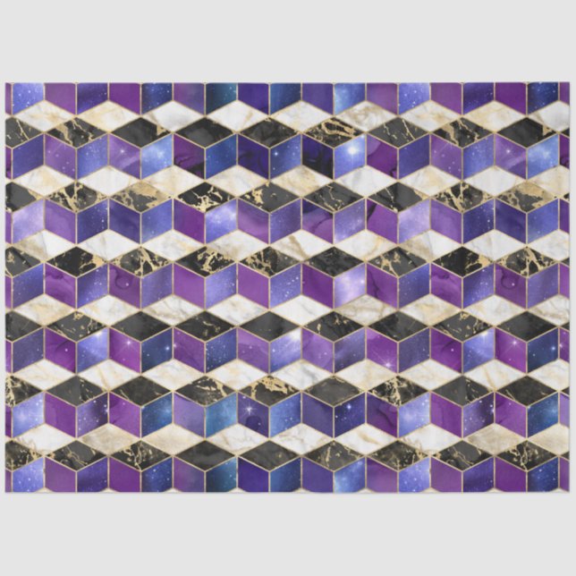 Papel De Seda Série Isométrica Galáxia Design 4 (Frente )