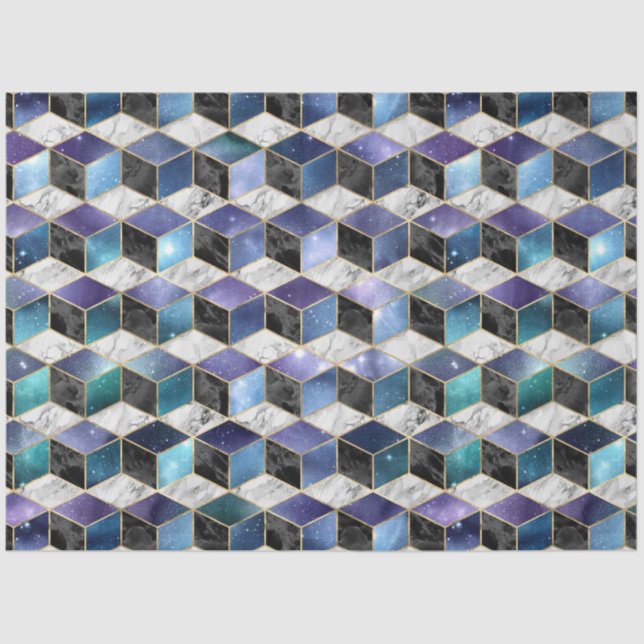 Papel De Seda Série Isométrica Galaxy Design 12 (Frente )