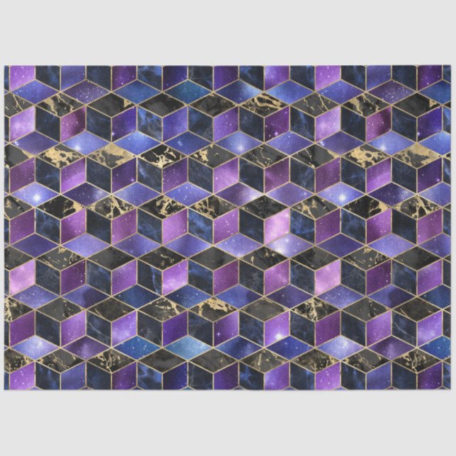 Papel De Seda Série Isométrica Galaxy Design 14 (Frente )