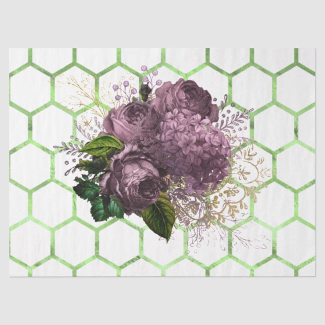 Papel De Seda Série Jardim de Chá Abelha Design 30 (Frente )