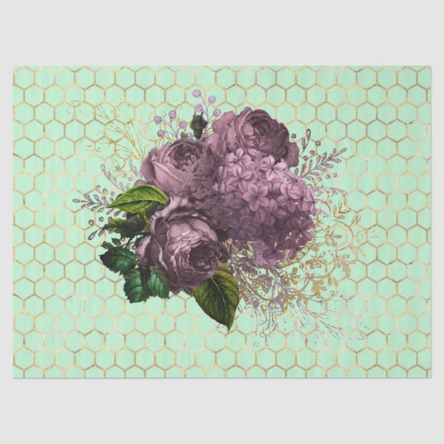 Papel De Seda Série Jardim de Chá Abelha Design 32 (Frente )