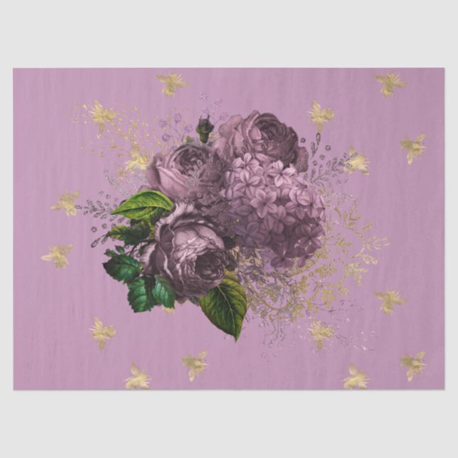 Papel De Seda Série Jardim de Chá Abelha Design 35 (Frente )