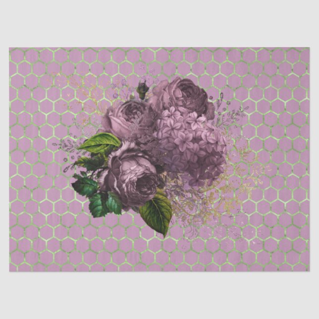 Papel De Seda Série Jardim de Chá Abelha Design 37 (Frente )