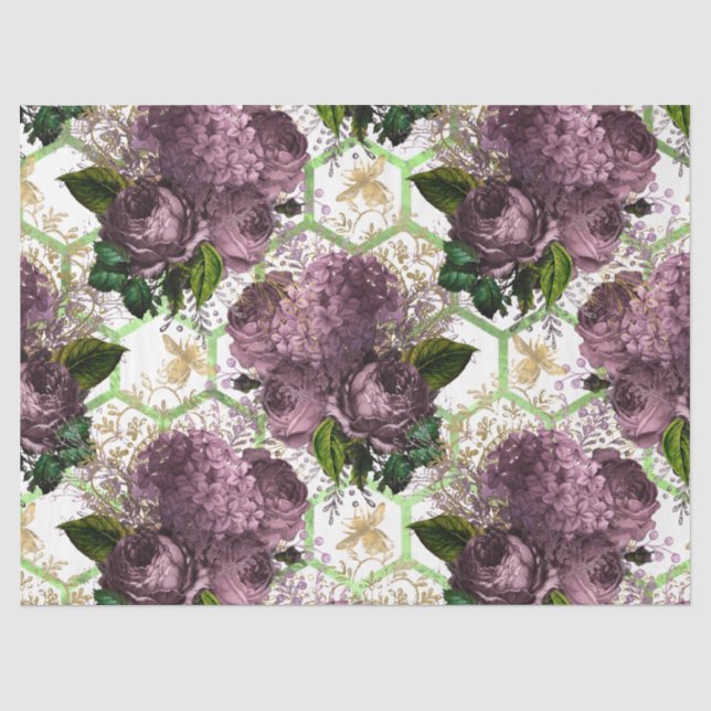 Papel De Seda Série Jardim de Chá Abelha Design 40 (Frente )