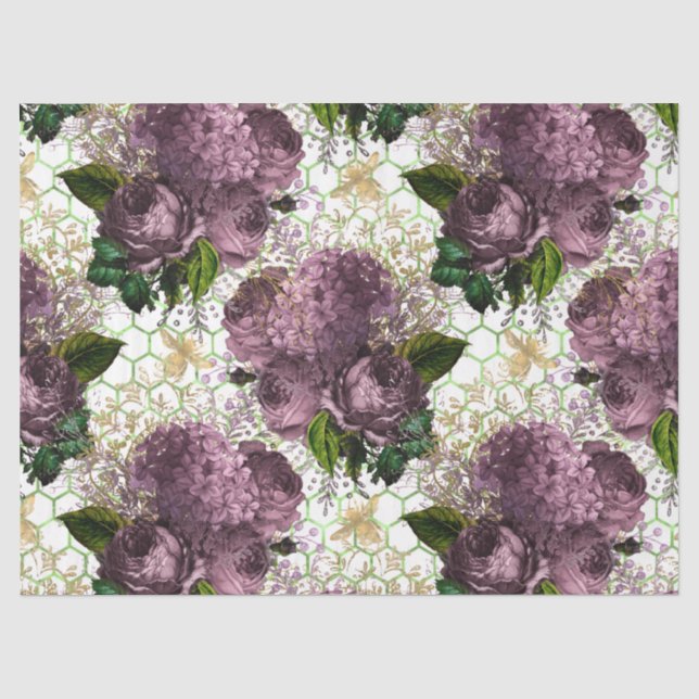 Papel De Seda Série Jardim de Chá Abelha Design 43 (Frente )