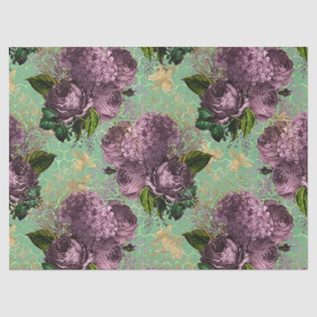 Papel De Seda Série Jardim de Chá Abelha Design 46 (Frente )