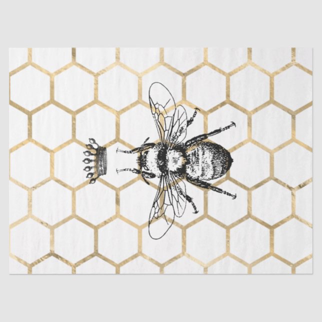 Papel De Seda Série Jardim de Chá Abelha Design 55 (Frente )