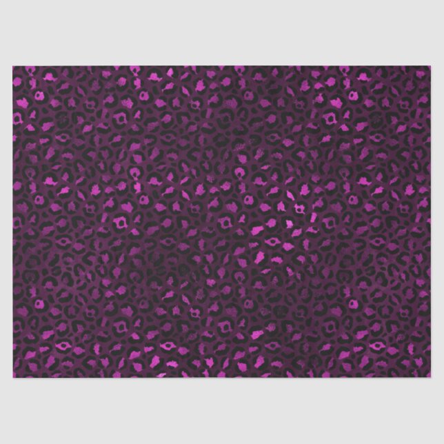 Papel De Seda Série Leopardo roxa e Dourada Design 5 (Frente )