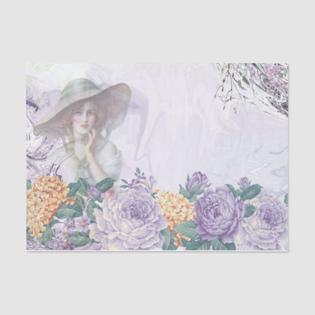 Papel De Seda Série Lilás Shabby Chic Design 2 (Frente )