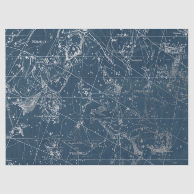 Papel De Seda Série Mapa Estelar da Galáxia de Prata Design 1 (Frente )