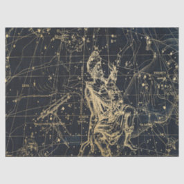 Papel De Seda Série Mapa Estelar Galáxia Dourada Design 2