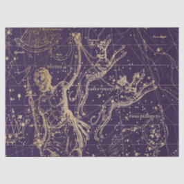 Papel De Seda Série Mapa Estelar Galáxia Dourada Design 5