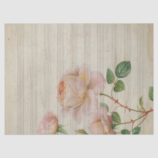 Papel De Seda Série Música e Rosas Design 15 (Frente )