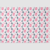 Série Náutica Rosa e Azul Marinho Design 13