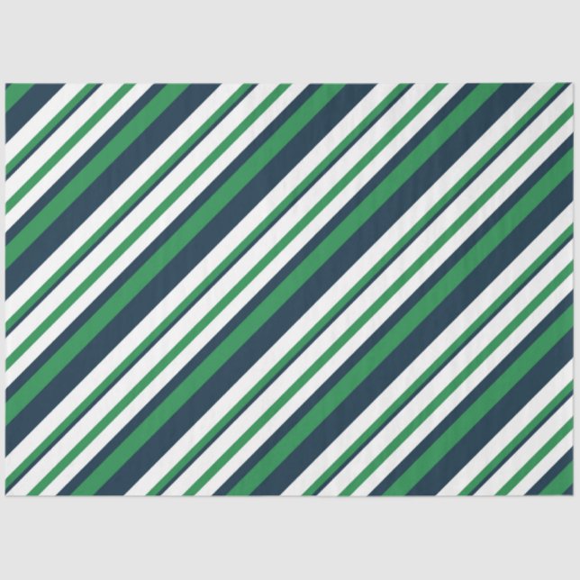 Papel De Seda Série Náutica Verde e Marinho 3 Tecidos Pa (Frente )