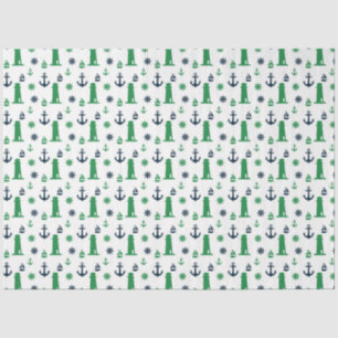 Papel De Seda Série Náutica Verde e Marinho 7