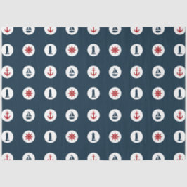 Papel De Seda Série Náutica Vermelha e Marinho 7