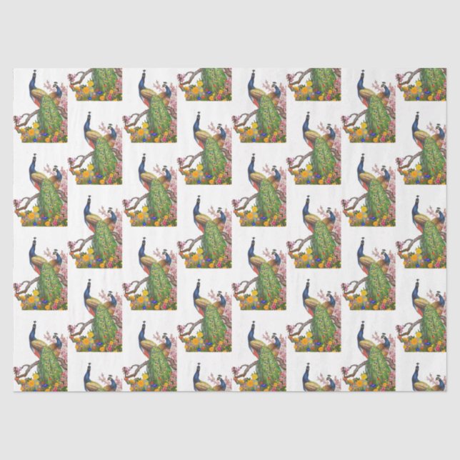 Papel De Seda Série Pavão Desenho 7 (Frente )