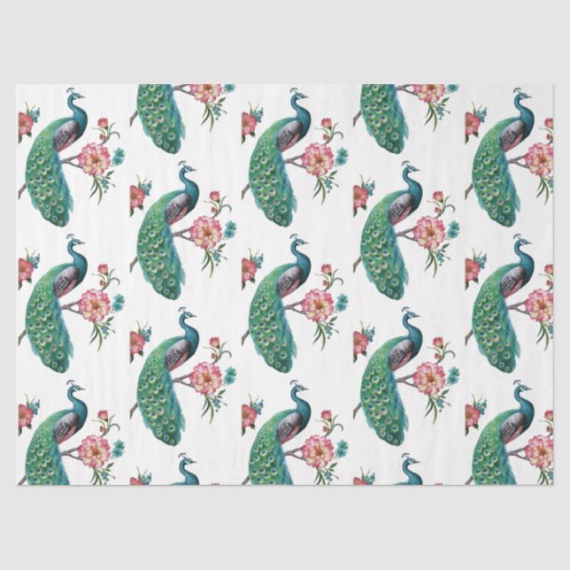 Papel De Seda Série Pavão Design  4 (Frente )