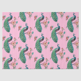 Papel De Seda Série Pavão Design 4 RosaPapel Tissue