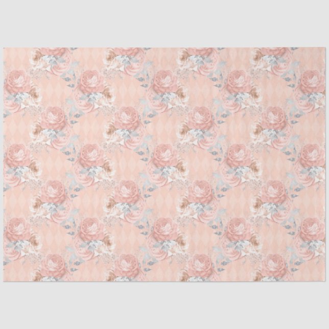 Papel De Seda Série Peach e Silver Design 17 (Frente )