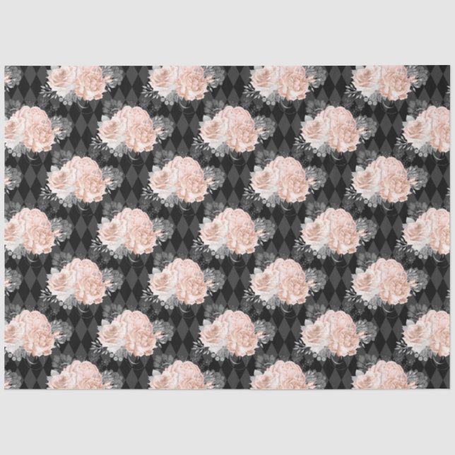 Papel De Seda Série Pêssego e Prata Design 12 (Frente )